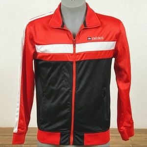 Men’s Ecko Track Jacket Sz S Orange Black Striped